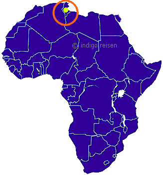 Karte Afrika Kameltrekking Dekanis, Tunesien