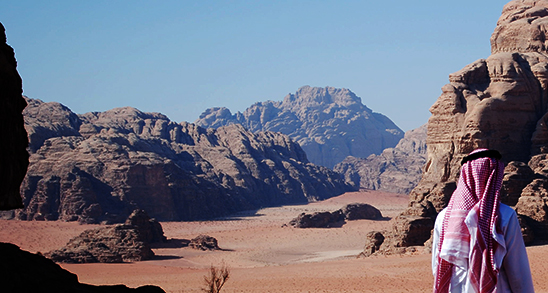 Felsbogen im Wadi Rum