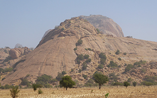 Sandsteinformationen auf dem Weg nach Abéché, Tschad