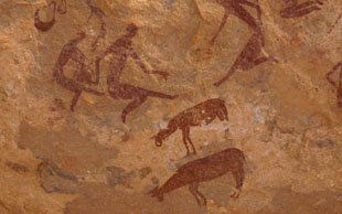  Felsmalerei aus der Rinderperiode, Tassili Immidir, Algerien