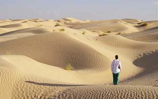 Allah hat alles Überflüssige aus der Wüste verbannt, damit es einen Ort gäbe, wo er in Ruhe wandeln kann, Grand Erg Oriental, Tunesien
