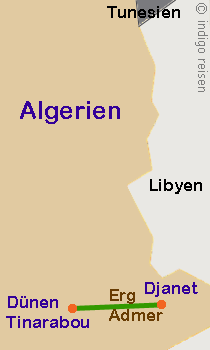 Karte Kameltrekking von Dider nach Djanet, Algerien