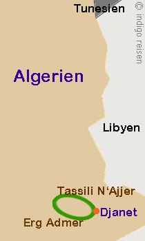 Karte Kameltrekking Djanet, Algerien