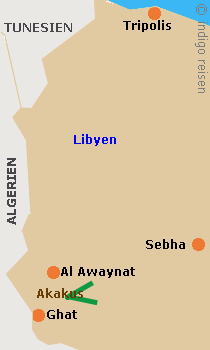 Karte Méharée Akakus Nord, Libyen