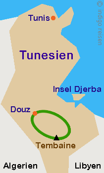 Karte Kameltrekking Grand Erg Oriental, Tunesien