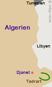 Karte Kameltrekking Méharée Tadrart, Algerien