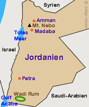 Karte Wadi Rum, Jordanien